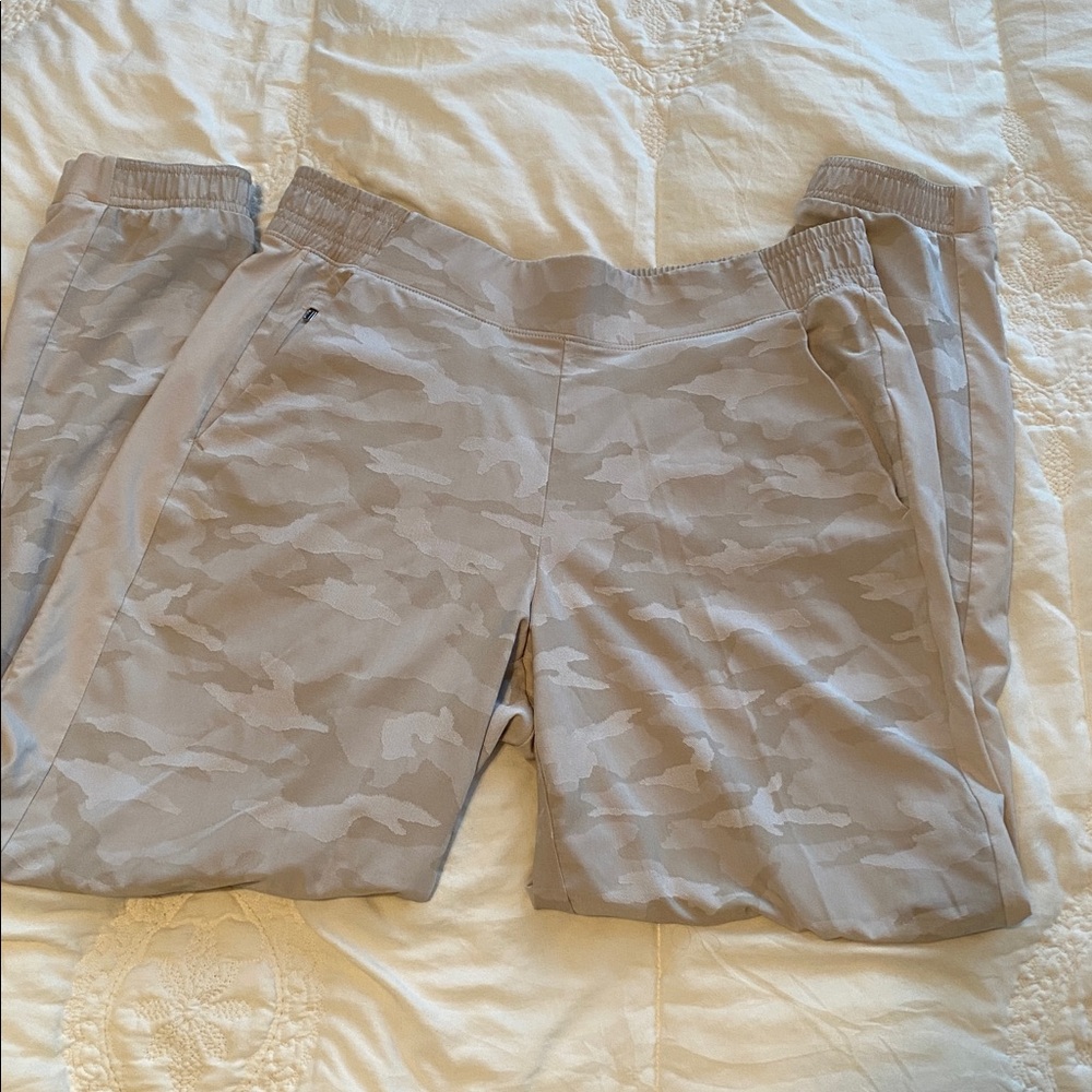 Athleta Beige Camo Track Pants or joggers size 12.